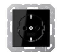 JG A1520 SW - Toma de corriente, Duroplast, serie a, negra