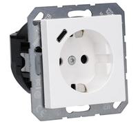 Jung A1520-18CWW - Toma de corriente Schuko con USB tipo C (máx. 3 A), carga rápida con mayor protección táctil (termoplástico irrompible), color blanco alpino