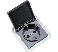 Jung A1520BFKLANM Schuko Socket 16 A 250 V irrompible con tapa con bisagras S...