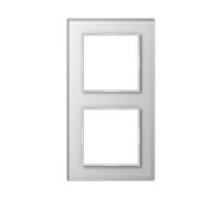 Jung AC582GLWW - Marco embellecedor 2 elementos a creation blanco cristal