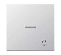 JUNG AL2990KO5K Tecla Simple con Visor y Símbolo Timbre, Acabados Metálicos, Aluminio