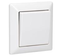 JUNG AS590WW Tecla Simple, Duroplástico (Resistente Al Rayado) Brillante, Blanco Alpino