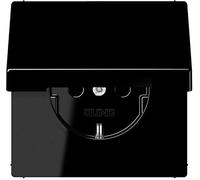 Jung Enchufe Schuko 1520 KIKL SW 16 A 250 V con protección táctil y tapa abatible, serie LS negro, 250 V