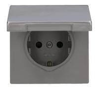 JUNG ES 1520 KIKL Tipo F Acero inoxidable caja de tomacorriente - Caja registradora