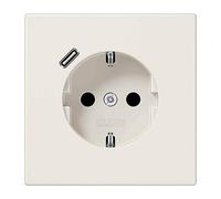 Jung LS1520-18C - Toma de corriente Schuko con USB tipo C (máx. 3 A), carga rápida con mayor protección táctil (termoplástico irrompible), color blanco