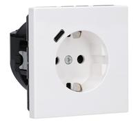 Jung LS1520-18CWW Serie LS - Toma de corriente con USB tipo C (2/3 A, carga rápida, protección táctil elevada, termoplástico irrompible), color blanco alpino