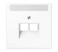 JUNG LS969-2NAUAWW Placa Central con Regleta Inscripción 9 X 58mm, Termoplástico (A Prueba de Golpes) Extrabrillante, Blanco Alpino