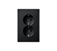 Jung LS990 Toma Doble Mate Negra (Enchufe Europeo) - LS5015KISWM