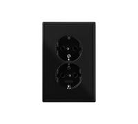 Jung LS990 Toma Doble Negra Con Contacto De Seguridad (Enchufe Europeo) - LS5015SW