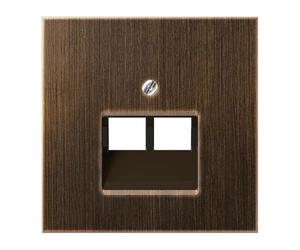 Jung ME2969-2UAAT - Placa central toma telefonica/informatica laton antik