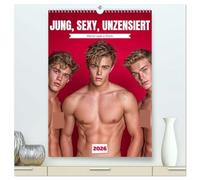 JUNG, SEXY, UNZENSIERT - Männer nackt in Shorts (hochwertiger Premium Wandkalender 2026 DIN A2 hoch), Kunstdruck in Hochglanz: Erotischer ... präsentieren sie sich in ästhetischen Posen.