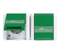 Jung Wg800 Toma De Carga Doble Para E-Bike Verde Ip44 (Enchufe Europeo) - 8220Gnnaweb