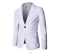 Jungen Sakko Jackett Formell Business lässig Elegant Einfarbig Hochzeit festliches Oberteil Jungen (White, 11-12 Years)
