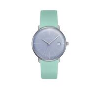 JUNGHANS Reloj de Mujer MAX Bill con Correa de Piel Verde Claro/Azul Claro 47/4554.02