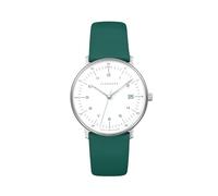 JUNGHANS Reloj de Pulsera de Cuarzo para Mujer MAX Bill con Correa de Cuero Verde 47/4557.02