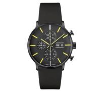 JUNGHANS Reloj para Hombre Form A Chronoscope Negro/Amarillo con Correa de Piel 27/4473.02