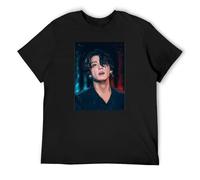 Jungkook South Korean Singer BTS Member Unisex T-Shirt Printed tee Black Mens Top Shirt 3XL
