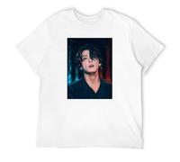 Jungkook South Korean Singer BTS Member Unisex T-Shirt Printed tee White Mens Top Shirt 3XL