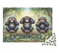 Jungla de tres monos Puzzle 1000 Piezas, Rompecabezas Para Adultos, Rompecabezas Imposable,interesante Rompecabezas Juego De Habilidad Para Toda La Familia, Rompecabezas Para Adultos, Rompecabezas 38x