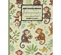 Jungle Adventures Notebook: A Cute Monkey Themed Journal for Kids, Boys & Girls, and Animal Lovers: 110 Lined Pages for School, Doodling, or as a ... for Kids Who Love the Jungle & Zoo Animals