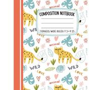 Jungle Animal Composition Notebook for Kids: Cute Back to School Wild Animal Writing Book College Ruled, 110 Pages, Matte Cover: (Back to School Writing Book for Children)