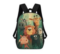Jungle Animal Friends Mochila Escolar, Mochila Informal, Mochila De Día, Mochila Escolar, Mochila De Trabajo, Mochila De Viaje Para Adolescentes, Niñas, Niños, Mujeres Y Hombres 17inch