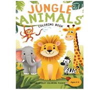 Jungle Animals Coloring Book for Kids Ages 2-5: Big and Easy Cute Animals for Toddlers and Preschoolers
