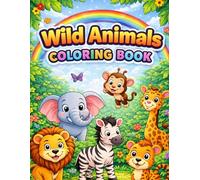 Jungle Animals Coloring Book for Kids Ages 3-8: Cute and Easy Animal Coloring Pages for Toddlers, Preschoolers & Beginners: Fun and Relaxing Coloring ... and more | Simple Design for Boys & Girls
