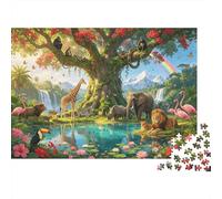 Jungle Animals Jigsaw Puzzle 1000 Piezass Material Reciclado Rainbow Paradise Puzzles para Niños a Partir de 6 Años Educational Game Challenge Parent Child Toy 52x38cm/1000pcs