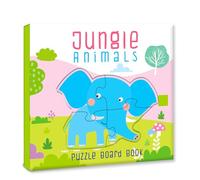 Jungle Animals Puzzle Book: Board Book With Jigsaw Puzzles For Kids: Jungle Animals Puzzle Board Book