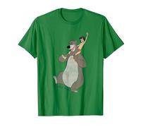 Jungle Book Mowgli And Baloo Camiseta, Hombre, Verde Kelly, M