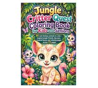 Jungle Critter Quest Coloring Book for Kids and Seniors: 85 cute fantasy animals to color - magical jungle friends, big eyes, tropical leaves and relaxing pages across 173 pages