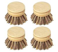 Jungle Culture Cabezales de Cepillo de Repuesto para cepillos ecológicos • Cabezales de Cepillo de Cocina de Madera Paquete de 4 • Recambios de cerdas Intercambiables • Limpiadores de Platos