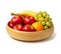 Jungle Culture Frutero grande de bambú de 30 cm, cuenco de madera natural para servir ensalada, artículos para el hogar sostenibles, para encimera de cocina o mesa de comedor, ensaladera hecha a mano