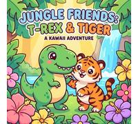 Jungle Friends: T-Rex & Tiger |Drawings of Cute Stuff, Animals, Food, Gifts, and other Amazing Things | Book For Kids: Cute Dinosaur & Jungle Animal Coloring Book for Kids Ages 3+