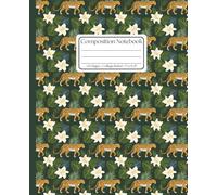 Jungle Leopard Composition Notebook: A Dark Green Tropical College Ruled Journal - Elegant Botanical & Wild Animal Pattern Cover for School, Work, and Notes