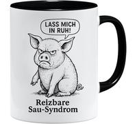 Jungle Mug Divertida taza con cerdo | Taza con síndrome de cerda irritable | Regalo divertido para colegas, hombres, mujeres, oficina, café y humor