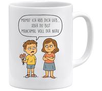 Jungle Mug Divertida taza para mamá - Mama ich hab dich lieb aber du bist manchmal voll der Nervi| Funny Muttertagsgeschenk | Geschenk für Frauen Oma