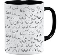 Jungle Mug Divertida taza tetas y pene | Regalos divertidos para hombres | Taza pervertida con frase, pechos negros