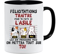 Jungle Mug Felicitaciones para traidores, idea de regalo de humor, trabajo, color negro