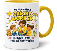 Jungle Mug Regalo de agradecimiento para trabajador de la guardería, bonita taza de café para profesores de guardería, regalo de agradecimiento para profesionales de cuidado infantil, regalo de