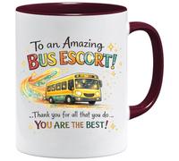 Jungle Mug Regalo de agradecimiento para un increíble diseño de escolta de autobús, bonitos regalos para mujeres, divertida taza de personal escolar, agradecimiento al profesor, recuerdo de fin de