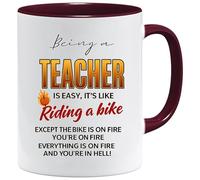 Jungle Mug Regalos de agradecimiento para profesores, como montar en bicicleta, diseño de todo en fuego, divertida taza de café para fin de curso, sats, regalos para mujeres, salir del aula, risas del