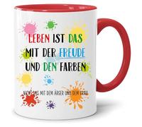 Jungle Mug Taza con dicho, la vida es la alegría, regalo, amigo, novia, taza grande, regalos para abuela, regalo perezoso, taza divertida