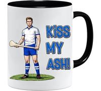 Jungle Mug Taza con diseño de Kiss My Ash, regalo de fútbol irlandés, regalos para él, regalo secreto de Papá Noel, taza de café humorística con mantequilla Born Bred