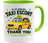 Jungle Mug Taza de agradecimiento de taxi de acompañante, regalo de agradecimiento de taxi escolar, regalo de agradecimiento de fin de curso, regalo de despedida para el personal de acompañante, taza