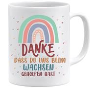 Jungle Mug Taza de café Gracias por ayudarnos a crecer | pequeño regalo despedida educadora blanco estándar | Taza Gracias por ayudarnos a crecer | Regalo de despedida Kindergarten