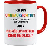 Jungle Mug Taza de regalo para colegas | Taza con texto en alemán Unbeaufsichtigt Spruch Lustig | Geschenk Abschied Kollelegin Büro | Funny Tasse Arbeit Frauen Männer