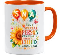 Jungle Mug Taza para asistente de necesidades especiales, regalo de agradecimiento SNA, taza de café de girasol para asistente de enseñanza, guardería, agradecimiento al profesor, regalo de fin de