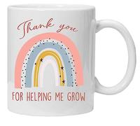 Jungle Mug Taza para profesor | I Thank You for Helping me to Grow | Taza para profesores de Navidad | Profesor de fin de curso | Regalos para profesor | Regalo de asistente